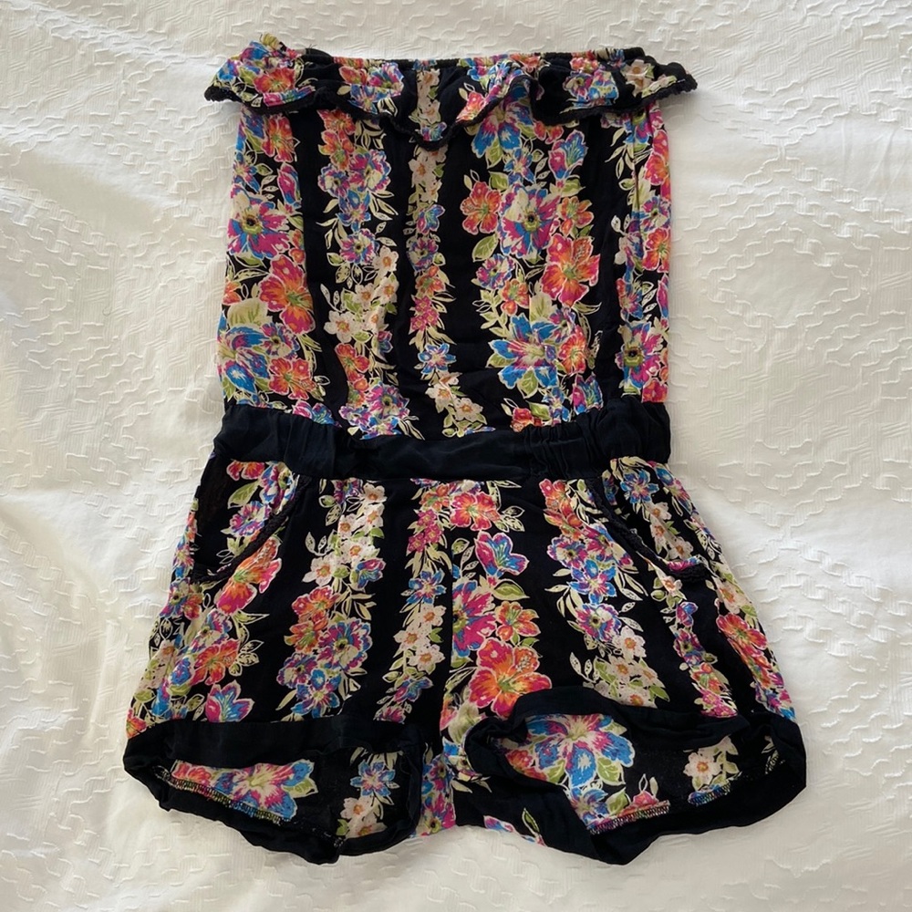 Floral Strapless Romper